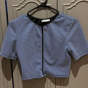 Zara Monochrome Patterned Crop Top